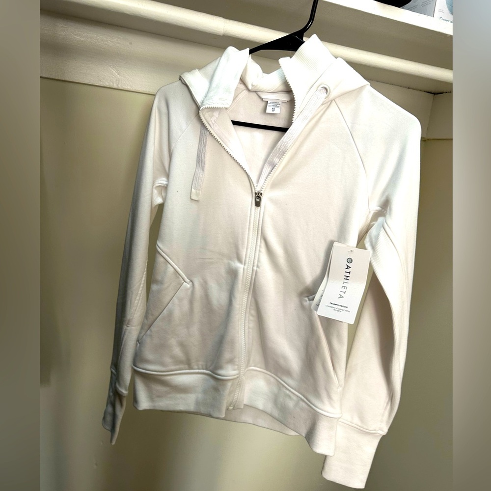 White Athleta triumph hoodie brand new!